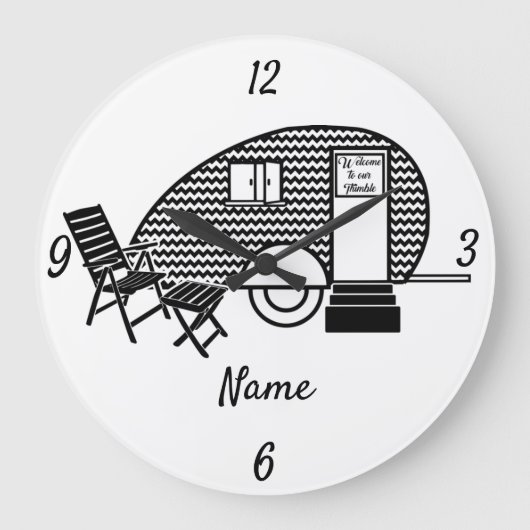 チニーティアドロップトレーラーサンダー_コーブ ラージ壁時計 (正面)