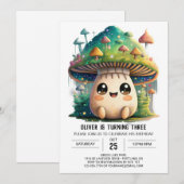 チニーマッシュルームグローブ誕生日 招待状 (正面/裏面)