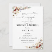 チニーワイルドフラワー婚約パーティ招待状 招待状 (正面)