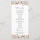 チニーワイルドフラワー結婚式 プログラム (裏面)