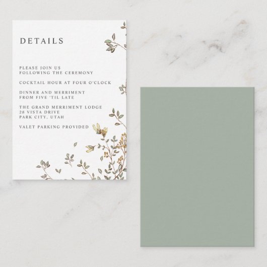 チニ葉ー結婚ホテル詳細アコモデーション エンクロージャーカード (正面/裏面)