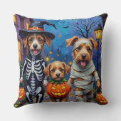 チヌック犬のトリックまたは治療ハロウィーンの衣装 クッション (裏面)
