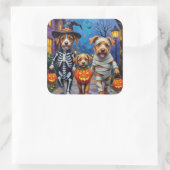 チヌック犬のトリックまたは治療ハロウィーンの衣装 スクエアシール (バッグ)