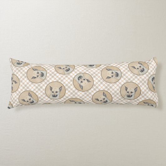 チヌークの子犬の絵を描尖った耳のペットドッグアート ボディピロー (正面)