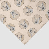 チヌークの子犬の絵を描尖った耳のペットドッグアート 薄葉紙 (詳細)