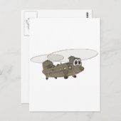 チヌークヘリコプター漫画 ポストカード (正面/裏面)