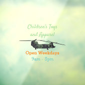 チヌーク軍のヘリコプター漫画イラストレーション ウィンドウサイン (シート3)