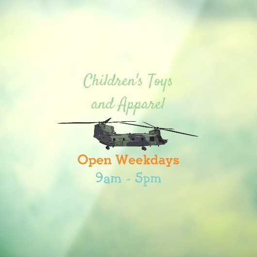 チヌーク軍のヘリコプター漫画イラストレーション ウィンドウサイン (シート3)