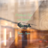 チヌーク軍のヘリコプター漫画イラストレーション ウィンドウサイン (シート2)