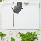 チヌーク軍のヘリコプター漫画イラストレーション キッチンタオル (折り畳み)