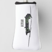 チヌーク軍のヘリコプター漫画イラストレーション ゴルフヘッドカバー (回転90)