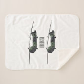 チヌーク軍のヘリコプター漫画イラストレーション シェルパブランケット (正面(横))