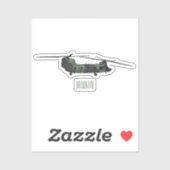 チヌーク軍のヘリコプター漫画イラストレーション シール (シート)