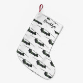 チヌーク軍のヘリコプター漫画イラストレーション スモールクリスマスストッキング (正面 (吊り時))