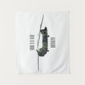 チヌーク軍のヘリコプター漫画イラストレーション タペストリー (正面)