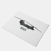 チヌーク軍のヘリコプター漫画イラストレーション ドアマット (アングル)