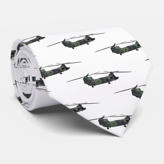 チヌーク軍のヘリコプター漫画イラストレーション ネクタイ (ロール)