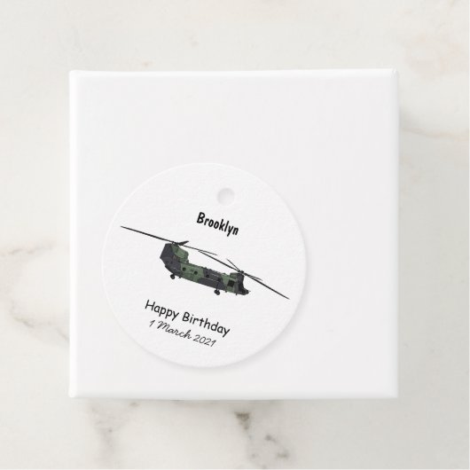 チヌーク軍のヘリコプター漫画イラストレーション フェイバータグ (インサイチュ)