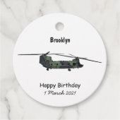 チヌーク軍のヘリコプター漫画イラストレーション フェイバータグ (正面)