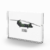 チヌーク軍のヘリコプター漫画イラストレーション フォトブロック (右)