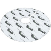 チヌーク軍のヘリコプター漫画イラストレーション ブラッシュドポリエステルツリースカート (アングル)