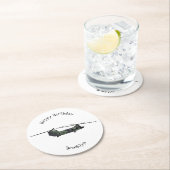 チヌーク軍のヘリコプター漫画イラストレーション ラウンドペーパーコースター (インサイチュ)