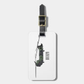 チヌーク軍のヘリコプター漫画イラストレーション ラゲッジタグ (正面縦)