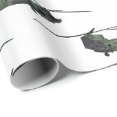 チヌーク軍のヘリコプター漫画イラストレーション ラッピングペーパー (ロールコーナー)