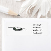 チヌーク軍のヘリコプター漫画イラストレーション ラベル (インサイチュ)