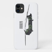 チヌーク軍のヘリコプター漫画イラストレーション Case-Mate iPhoneケース (裏面)