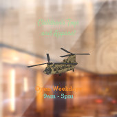 チヌーク軍隊ヘリコプターイラストレーション ウィンドウサイン (シート2)