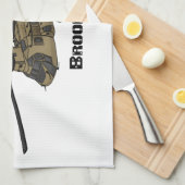 チヌーク軍隊ヘリコプターイラストレーション キッチンタオル (四つ折り)