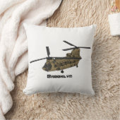 チヌーク軍隊ヘリコプターイラストレーション クッション (ブランケット)