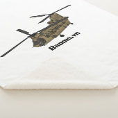 チヌーク軍隊ヘリコプターイラストレーション シェルパブランケット (3/4)