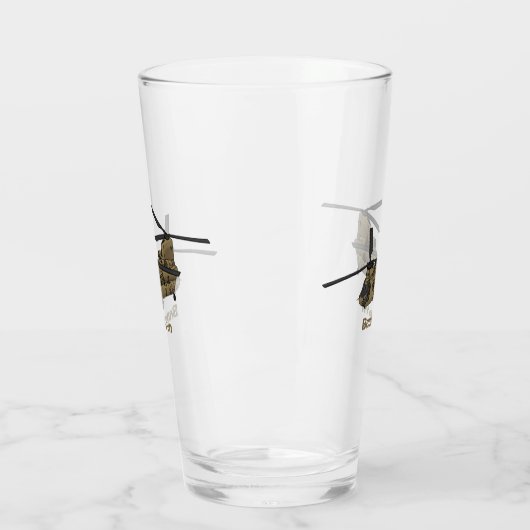 チヌーク軍隊ヘリコプターイラストレーション タンブラーグラス (左)