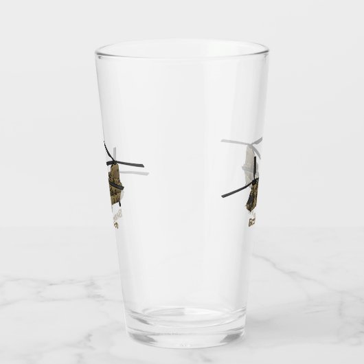 チヌーク軍隊ヘリコプターイラストレーション タンブラーグラス (右)