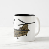 チヌーク軍隊ヘリコプターイラストレーション ツートーンマグカップ (正面右)