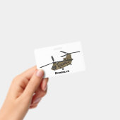チヌーク軍隊ヘリコプターイラストレーション バッジ (手持ち)