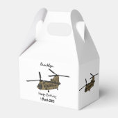 チヌーク軍隊ヘリコプターイラストレーション フェイバーボックス (裏面サイド)