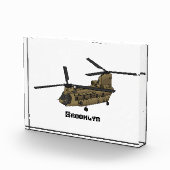 チヌーク軍隊ヘリコプターイラストレーション フォトブロック (右)