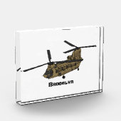 チヌーク軍隊ヘリコプターイラストレーション フォトブロック (左)