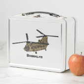 チヌーク軍隊ヘリコプターイラストレーション メタルランチボックス (インサイチュ)