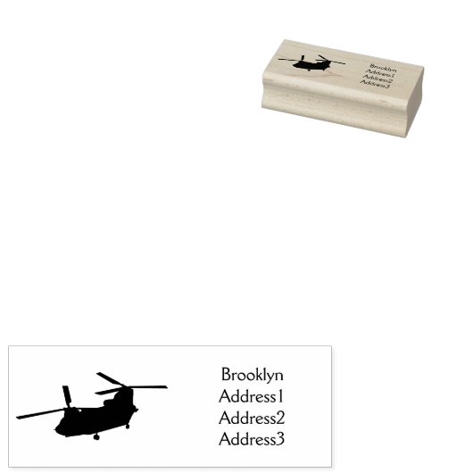 チヌーク軍隊ヘリコプターイラストレーション ラバースタンプ (押印)