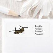 チヌーク軍隊ヘリコプターイラストレーション ラベル (インサイチュ)