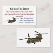 チヌーク軍隊ヘリコプターイラストレーション 名刺 (正面/裏面)