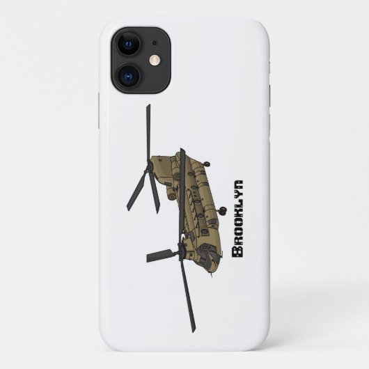 チヌーク軍隊ヘリコプターイラストレーション Case-Mate iPhoneケース (裏面)
