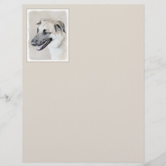 チヌーク(耳を落とし絵画た) - オリジナルドッグアート (正面)