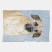 チヌーク(耳を落とし絵画た) - オリジナルドッグアート キッチンタオル (横)