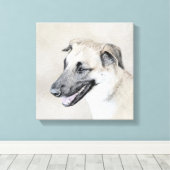 チヌーク(耳を落とし絵画た) - オリジナルドッグアート キャンバスプリント (インサイチュ (ウッドフロア))