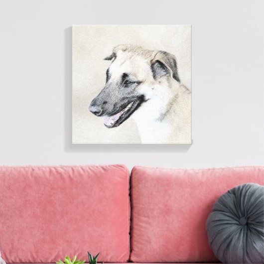 チヌーク(耳を落とし絵画た) - オリジナルドッグアート キャンバスプリント (インサイチュ (リビング))